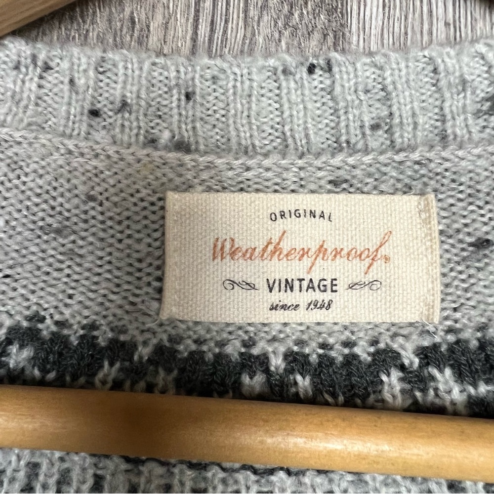 Weatherproof Gray Patterned Sweater - Picture 3 of 5